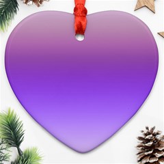 Plum And Violet Purple Gradient Ombre Color Heart Ornament (two Sides) by SpinnyChairDesigns