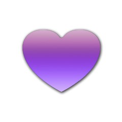 Plum And Violet Purple Gradient Ombre Color Rubber Coaster (heart)  by SpinnyChairDesigns