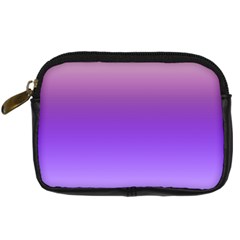 Plum And Violet Purple Gradient Ombre Color Digital Camera Leather Case by SpinnyChairDesigns