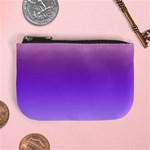 Plum and Violet Purple Gradient Ombre Color Mini Coin Purse Front