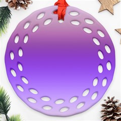 Plum And Violet Purple Gradient Ombre Color Round Filigree Ornament (two Sides)