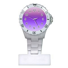 Plum And Violet Purple Gradient Ombre Color Plastic Nurses Watch by SpinnyChairDesigns