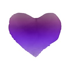 Plum And Violet Purple Gradient Ombre Color Standard 16  Premium Flano Heart Shape Cushions by SpinnyChairDesigns