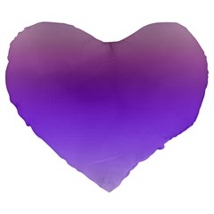 Plum And Violet Purple Gradient Ombre Color Large 19  Premium Flano Heart Shape Cushions by SpinnyChairDesigns