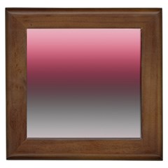 Blush Pink And Grey Gradient Ombre Color Framed Tile by SpinnyChairDesigns