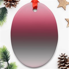 Blush Pink And Grey Gradient Ombre Color Ornament (oval) by SpinnyChairDesigns