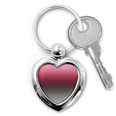 Blush Pink And Grey Gradient Ombre Color Key Chain (heart) by SpinnyChairDesigns