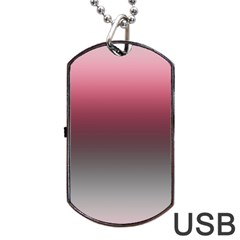 Blush Pink And Grey Gradient Ombre Color Dog Tag Usb Flash (two Sides) by SpinnyChairDesigns