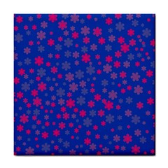 Bisexual Pride Tiny Scattered Flowers Pattern Tile Coaster by VernenInk