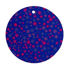 Bisexual Pride Tiny Scattered Flowers Pattern Ornament (round)