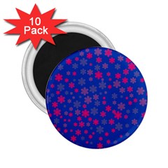 Bisexual Pride Tiny Scattered Flowers Pattern 2 25  Magnets (10 Pack) 