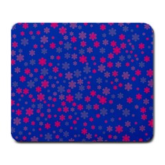 Bisexual Pride Tiny Scattered Flowers Pattern Large Mousepads by VernenInk