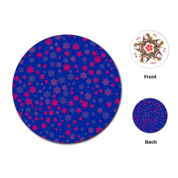 Bisexual Pride Tiny Scattered Flowers Pattern Playing Cards Single Design (Round)