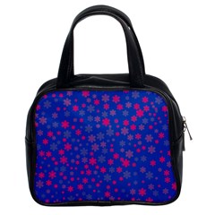 Bisexual Pride Tiny Scattered Flowers Pattern Classic Handbag (two Sides) by VernenInk