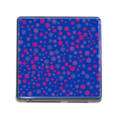 Bisexual Pride Tiny Scattered Flowers Pattern Memory Card Reader (square 5 Slot)