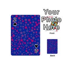 Bisexual Pride Tiny Scattered Flowers Pattern Playing Cards 54 Designs (mini) by VernenInk