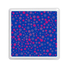 Bisexual Pride Tiny Scattered Flowers Pattern Memory Card Reader (square)