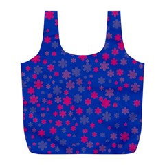 Bisexual Pride Tiny Scattered Flowers Pattern Full Print Recycle Bag (l) by VernenInk