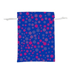 Bisexual Pride Tiny Scattered Flowers Pattern Lightweight Drawstring Pouch (l) by VernenInk