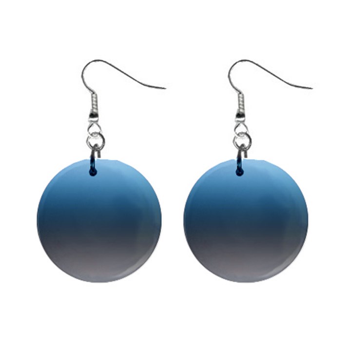 Sky Blue and Grey Color Gradient Ombre Mini Button Earrings