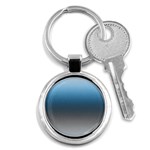 Sky Blue and Grey Color Gradient Ombre Key Chain (Round) Front