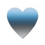 Sky Blue and Grey Color Gradient Ombre Heart Magnet Front