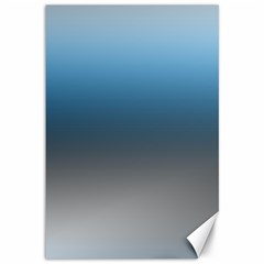 Sky Blue And Grey Color Gradient Ombre Canvas 12  X 18  by SpinnyChairDesigns