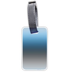 Sky Blue And Grey Color Gradient Ombre Luggage Tag (one Side) by SpinnyChairDesigns