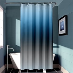 Sky Blue And Grey Color Gradient Ombre Shower Curtain 36  X 72  (stall)  by SpinnyChairDesigns