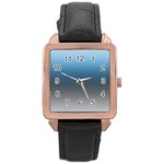 Sky Blue and Grey Color Gradient Ombre Rose Gold Leather Watch  Front