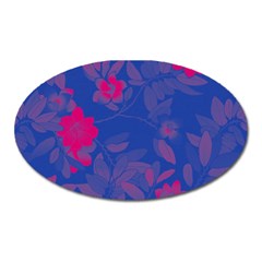 Bi Floral-pattern-background-1308 Oval Magnet by VernenInk