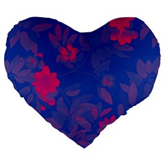 Bi Floral-pattern-background-1308 Large 19  Premium Heart Shape Cushions