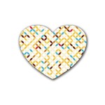 Tekstura-seamless-retro-pattern Rubber Coaster (Heart)  Front