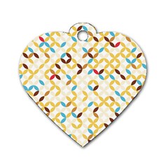 Tekstura-seamless-retro-pattern Dog Tag Heart (one Side) by Sobalvarro