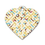 Tekstura-seamless-retro-pattern Dog Tag Heart (Two Sides) Front