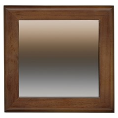 Brown And Grey Gradient Ombre Color Framed Tile by SpinnyChairDesigns