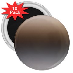 Brown And Grey Gradient Ombre Color 3  Magnets (10 Pack)  by SpinnyChairDesigns