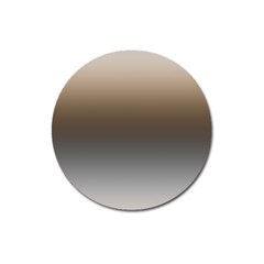 Brown And Grey Gradient Ombre Color Magnet 3  (round) by SpinnyChairDesigns