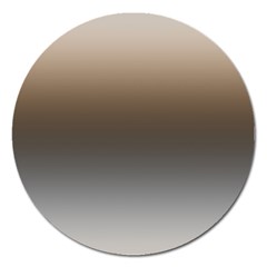 Brown And Grey Gradient Ombre Color Magnet 5  (round) by SpinnyChairDesigns