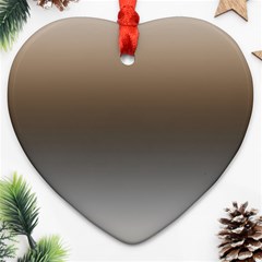 Brown And Grey Gradient Ombre Color Heart Ornament (two Sides) by SpinnyChairDesigns