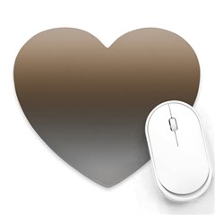 Brown And Grey Gradient Ombre Color Heart Mousepads by SpinnyChairDesigns