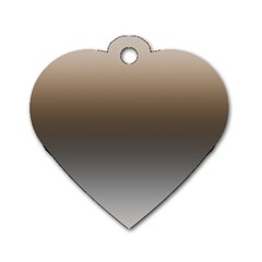 Brown And Grey Gradient Ombre Color Dog Tag Heart (one Side) by SpinnyChairDesigns