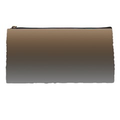 Brown And Grey Gradient Ombre Color Pencil Case by SpinnyChairDesigns