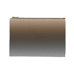 Brown And Grey Gradient Ombre Color Cosmetic Bag (large) by SpinnyChairDesigns