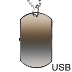 Brown And Grey Gradient Ombre Color Dog Tag Usb Flash (two Sides) by SpinnyChairDesigns