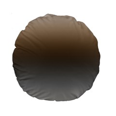 Brown And Grey Gradient Ombre Color Standard 15  Premium Round Cushions by SpinnyChairDesigns