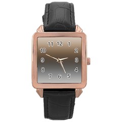 Brown And Grey Gradient Ombre Color Rose Gold Leather Watch  by SpinnyChairDesigns