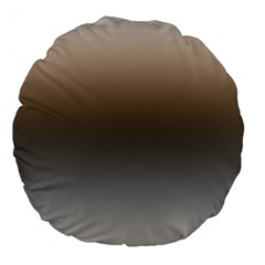 Brown And Grey Gradient Ombre Color Large 18  Premium Flano Round Cushions by SpinnyChairDesigns