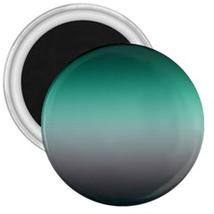 Teal Green And Grey Gradient Ombre Color 3  Magnets by SpinnyChairDesigns