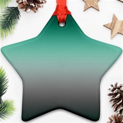 Teal Green and Grey Gradient Ombre Color Ornament (Star)